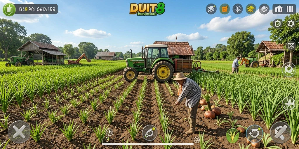 Tampilan gameplay pertanian yang menarik di DUIT8.