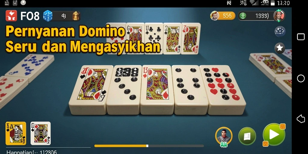 Tampilan utama gameplay domino yang seru di FO8.