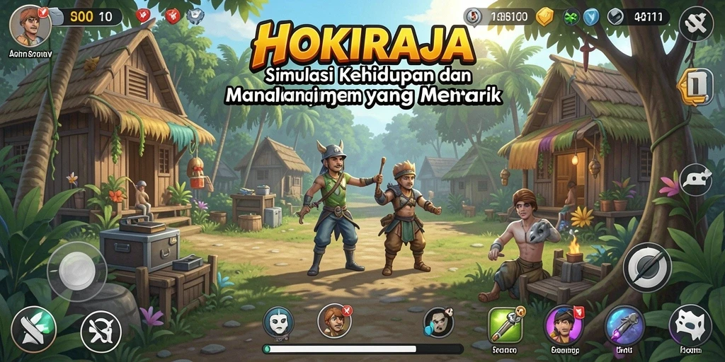 Screenshot menunjukkan gameplay menarik HOKIRAJA dengan karakter dan lingkungan simulator.