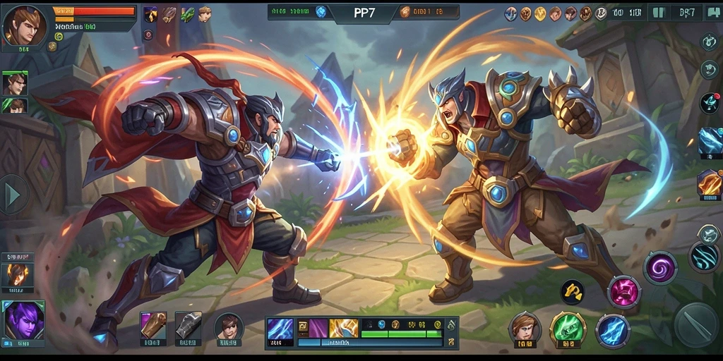 Tampilan seru pertarungan dalam game MOBA PP7.