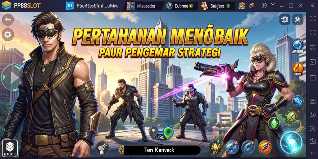 Tangkapan layar utama gameplay PP88SLOT menampilkan aksi Tower Defense yang mendebarkan.