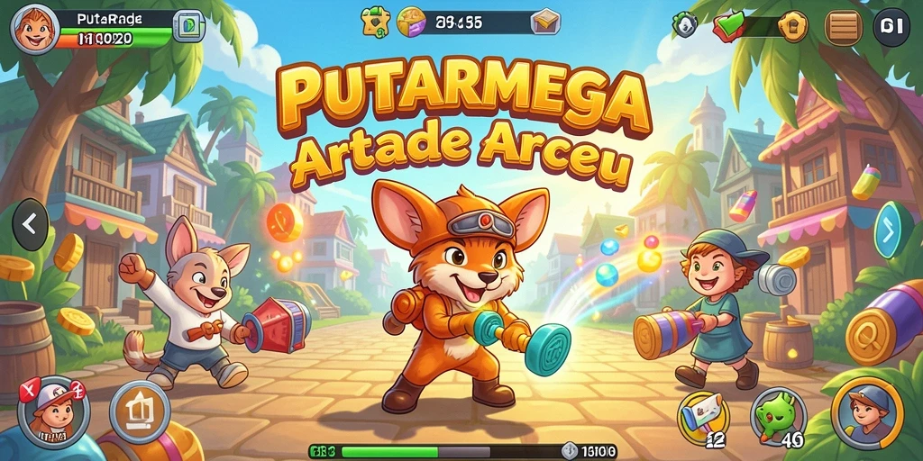 Tangkapan layar utama PUTARMEGA menampilkan gameplay seru dan penuh warna.
