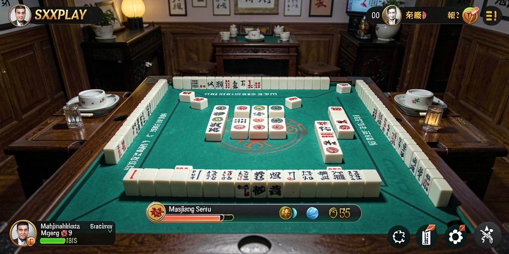 Screenshot SXXPLAY menampilkan gameplay Mahjong yang seru dan menantang.