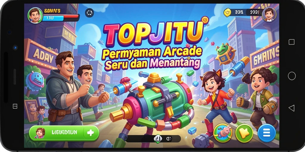 Screenshot utama menunjukkan gameplay seru dan menantang di TOPJITU.