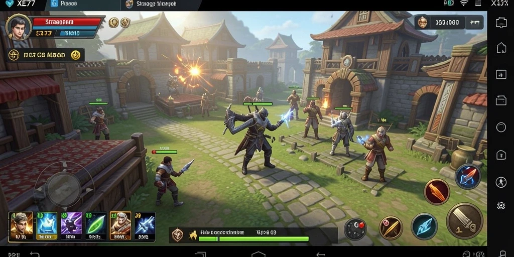 Tampilan gameplay XE77 dengan aksi strategis yang mendebarkan.